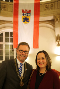 Mit Bezirksbürgermeister Reinhard Naumann im Rathaus Charlottenburg. Foto: J. Jaenen.